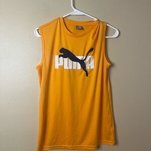 Puma Orange Tank Top with Black Logo